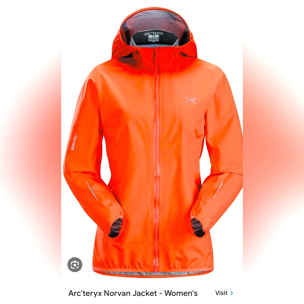 Arcteryx women’s L waterproof ultralight packable jacket